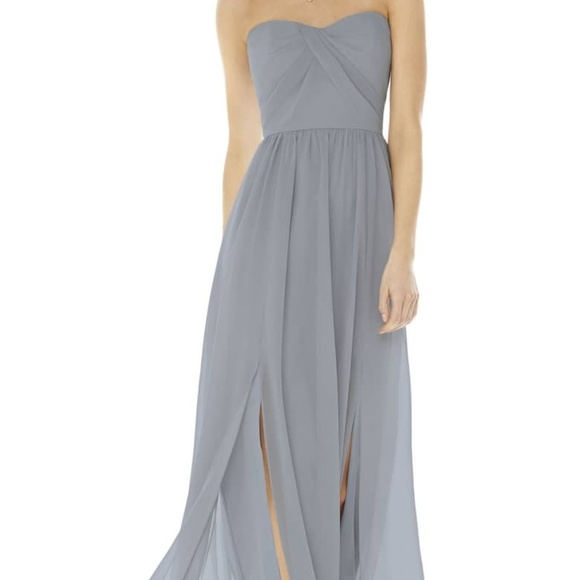 strapless georgette gown